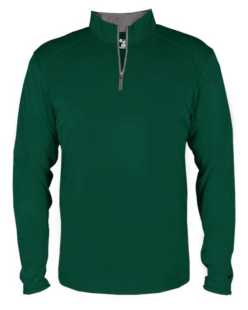 Badger Youth B-Core Quarter-Zip Pullover - Forest/ Graphite