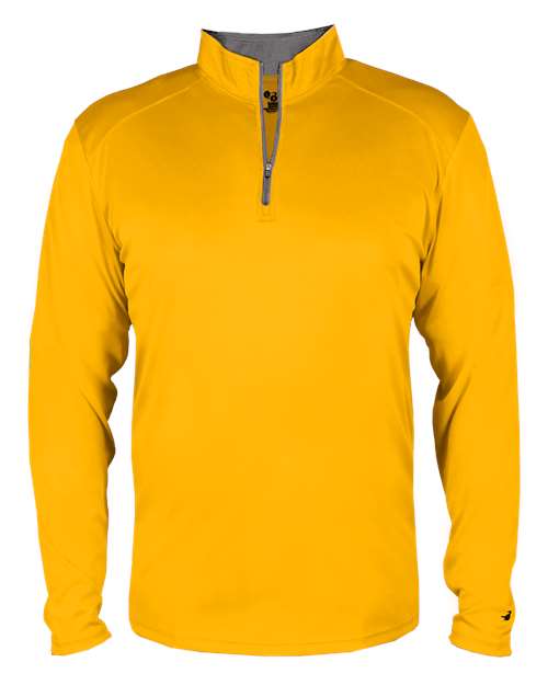 Badger Youth B-Core Quarter-Zip Pullover - Gold/ Graphite