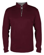 Badger Youth B-Core Quarter-Zip Pullover - Maroon/ Graphite