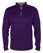 Badger Youth B-Core Quarter-Zip Pullover - Purple/ Graphite