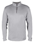 Badger Youth B-Core Quarter-Zip Pullover - Silver/ Graphite