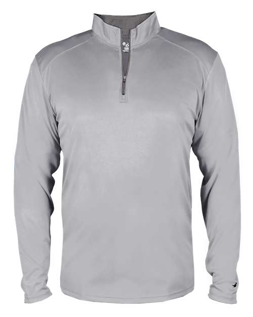 Badger Youth B-Core Quarter-Zip Pullover - Silver/ Graphite