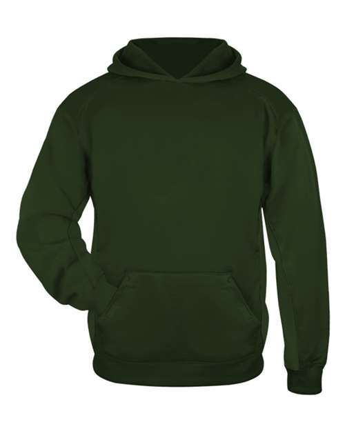 Badger Youth Performance Fleece Hooded Sweatshirt - Forest