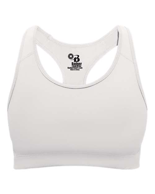 Badger Girls' B-Sport Bra Top - White