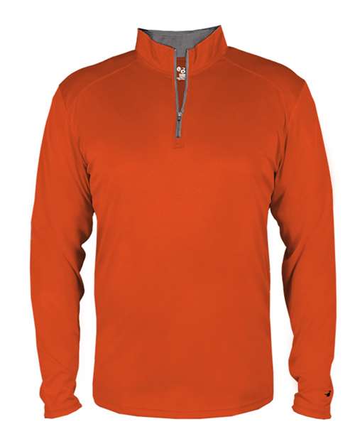 Badger Men's B-Core Quarter-Zip Pullover (Part 1 of 2) - Burnt Orange/ Graphite