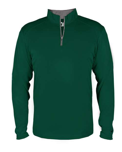 Badger Men's B-Core Quarter-Zip Pullover (Part 1 of 2) - Forest/ Graphite