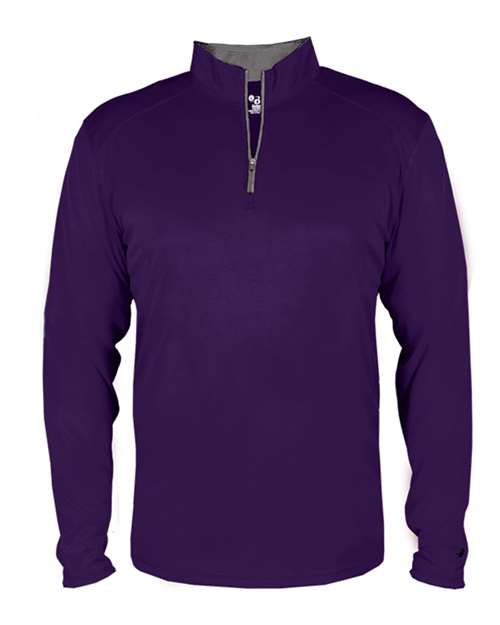 Badger Men's B-Core Quarter-Zip Pullover (Part 1 of 2) - Purple/ Graphite