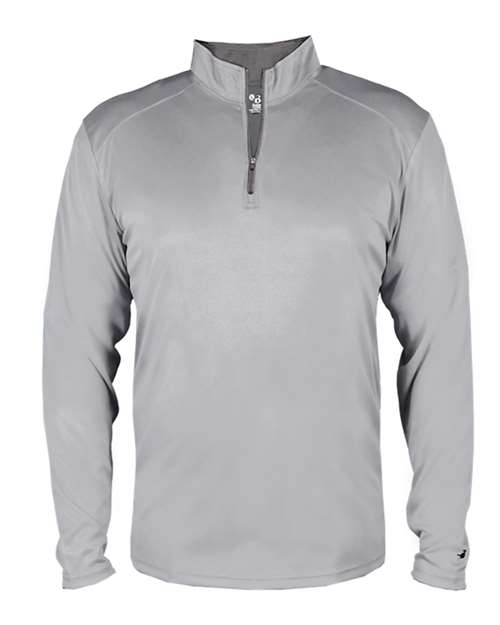 Badger Men's B-Core Quarter-Zip Pullover (Part 1 of 2) - Silver/ Graphite