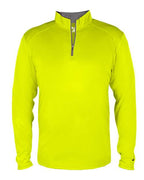 Badger Men's B-Core Quarter-Zip Pullover (Part 1 of 2) - Safety Yellow Green/ Graphite