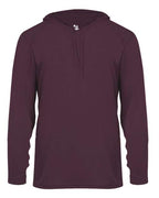 Badger Unisex B-Core Hooded Long Sleeve T-Shirt (Part 1 of 2) - Maroon
