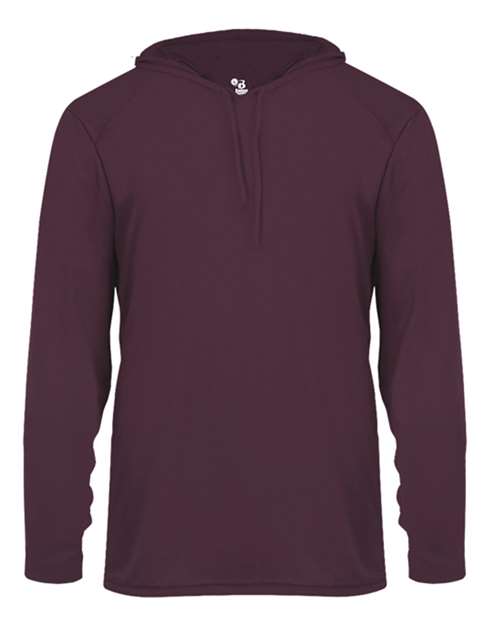 Badger Unisex B-Core Hooded Long Sleeve T-Shirt (Part 1 of 2) - Maroon