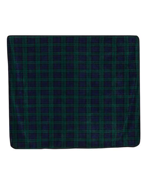 Alpine Fleece Polyester/Nylon Patterned Picnic Blanket - Blackwatch