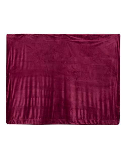 Alpine Fleece Micro Mink Sherpa Blanket - Burgundy