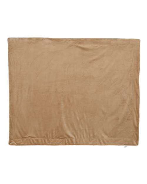 Alpine Fleece Micro Mink Sherpa Blanket - Camel