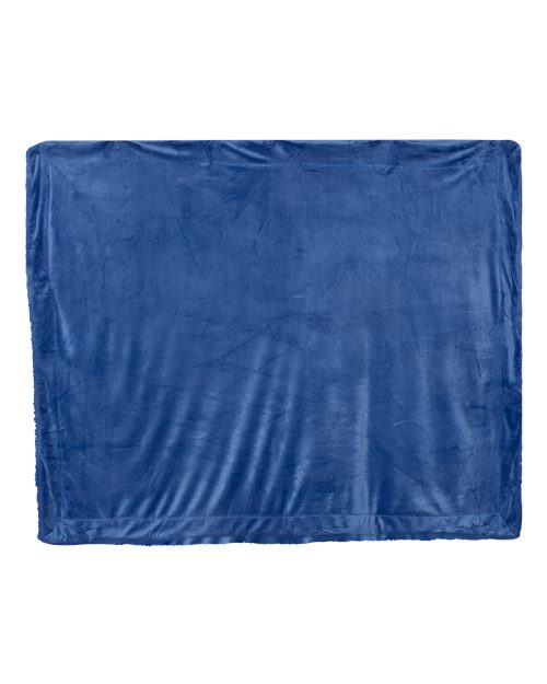Alpine Fleece Micro Mink Sherpa Blanket - Royal