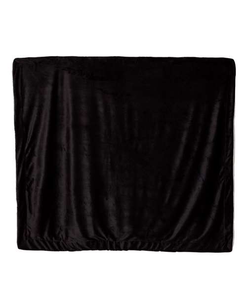 Alpine Fleece Oversized Mink Sherpa Blanket - Black