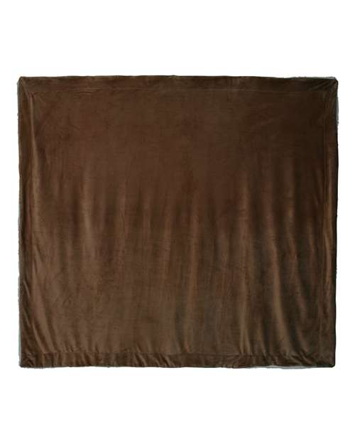 Alpine Fleece Oversized Mink Sherpa Blanket - Chocolate