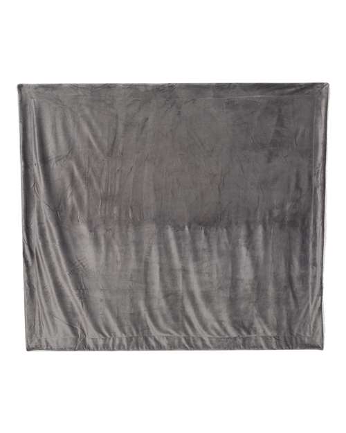 Alpine Fleece Oversized Mink Sherpa Blanket - Grey