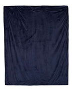 Alpine Fleece Oversized Mink Sherpa Blanket - Navy