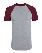 Augusta Sportswear Unisex Raglan Baseball Jersey - Athletic Heather/ Maroon