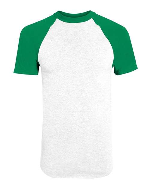 Augusta Sportswear Unisex Raglan Baseball Jersey - White/ Kelly