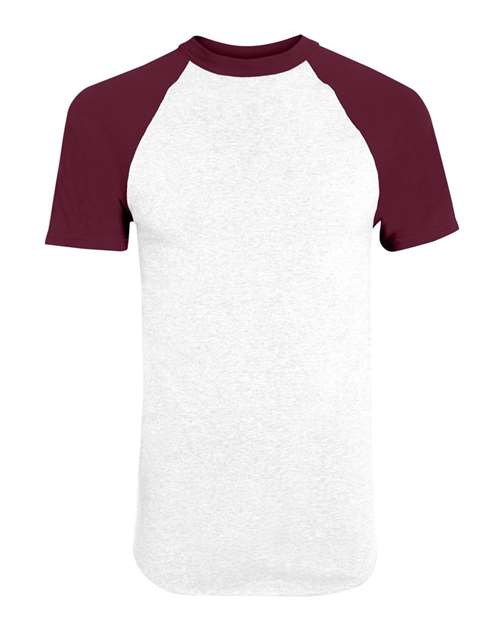 Augusta Sportswear Unisex Raglan Baseball Jersey - White/ Maroon
