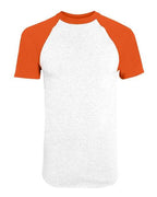 Augusta Sportswear Unisex Raglan Baseball Jersey - White/ Orange