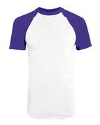 Augusta Sportswear Unisex Raglan Baseball Jersey - White/ Purple
