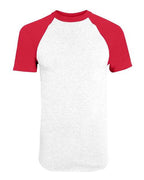 Augusta Sportswear Youth Raglan Baseball Jersey - White/ Red