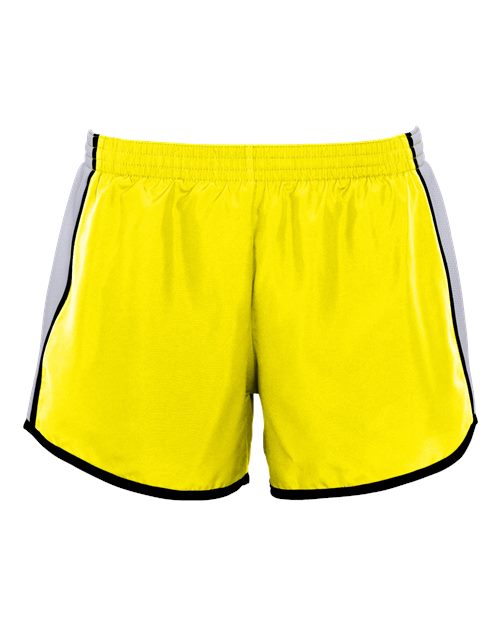 Augusta Sportswear Women's Pulse Team Running Shorts - Power Yellow/ White/ Black