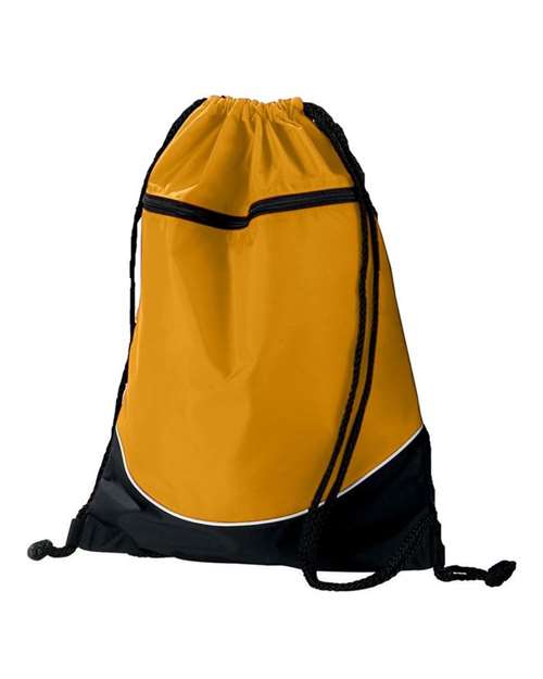Augusta Sportswear Tri-Color Drawstring Backpack - Gold/ Black/ White