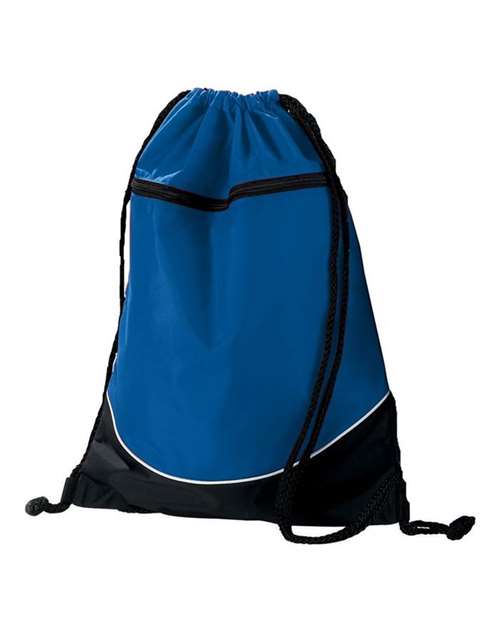 Augusta Sportswear Tri-Color Drawstring Backpack - Royal/ Black/ White