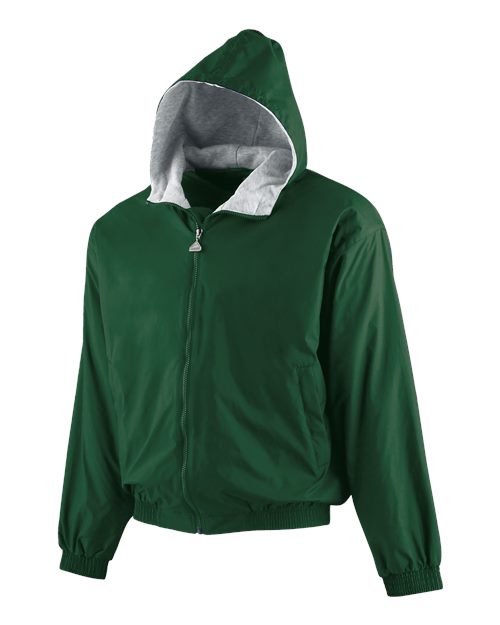Augusta Sportswear Youth Hooded Taffeta Jacket - Dark Green