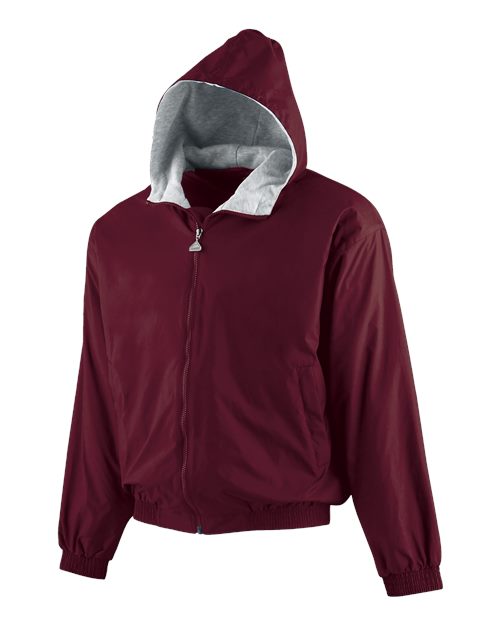 Augusta Sportswear Youth Hooded Taffeta Jacket - Maroon