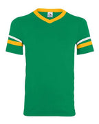 Augusta Sportswear V-Neck Jersey with Striped Sleeves (Part 1 of 2) - Kelly/ Gold/ White