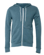 BELLA + CANVAS Unisex Sponge Fleece Full-Zip Hoodie Sweatshirt (Part 1 of 3) - Heather Deep Teal
