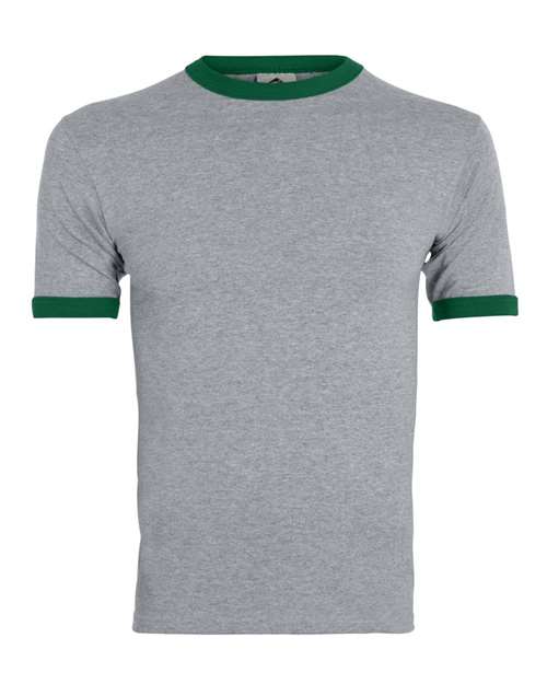 Augusta Sportswear Unisex 50/50 Ringer T-Shirt (Part 1 of 2) - Athletic Heather/ Dark Green
