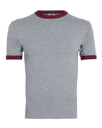 Augusta Sportswear Unisex 50/50 Ringer T-Shirt (Part 1 of 2) - Athletic Heather/ Maroon