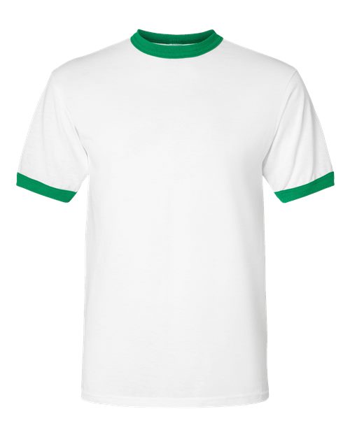 Augusta Sportswear Unisex 50/50 Ringer T-Shirt (Part 1 of 2) - White/ Kelly