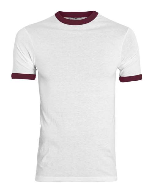 Augusta Sportswear Unisex 50/50 Ringer T-Shirt (Part 2 of 2) - White/ Maroon