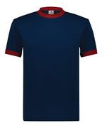 Augusta Sportswear Unisex 50/50 Ringer T-Shirt (Part 1 of 2) - Navy/ Red