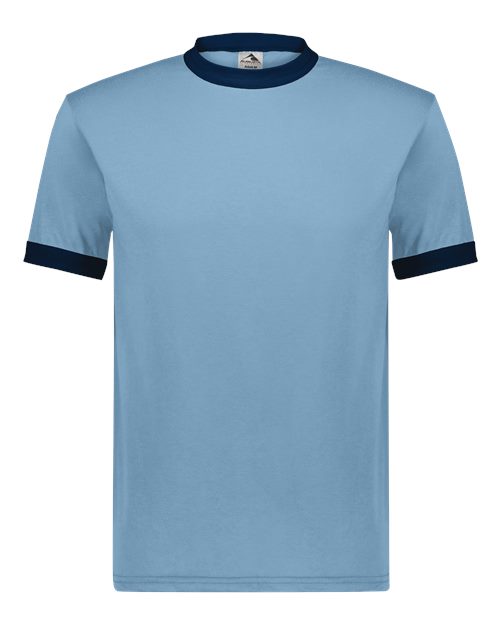 Augusta Sportswear Unisex 50/50 Ringer T-Shirt (Part 1 of 2) - Light Blue/ Navy