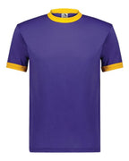 Augusta Sportswear Unisex 50/50 Ringer T-Shirt (Part 1 of 2) - Purple/ Gold