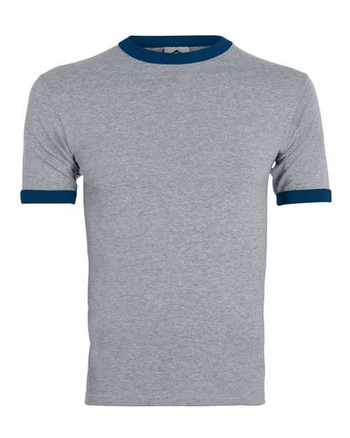 Augusta Sportswear Youth Ringer T-Shirt - Athletic Heather/ Navy