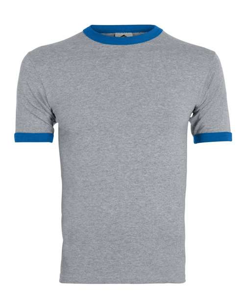 Augusta Sportswear Youth Ringer T-Shirt - Athletic Heather/ Royal