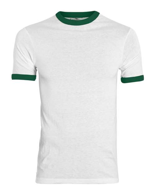 Augusta Sportswear Youth Ringer T-Shirt - White/ Dark Green