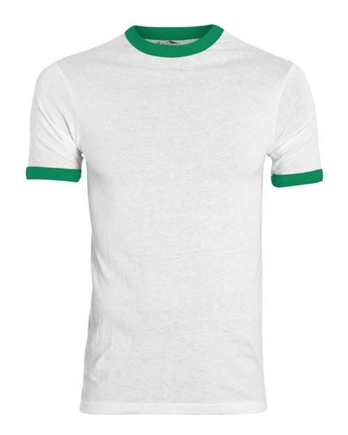 Augusta Sportswear Youth Ringer T-Shirt - White/ Kelly
