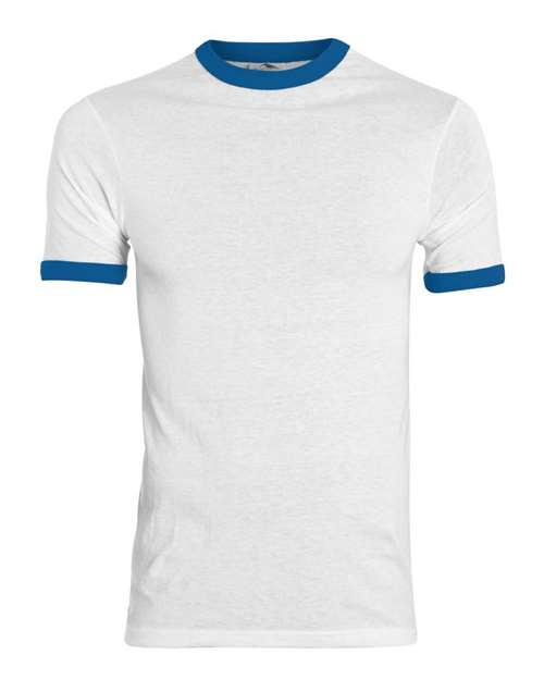 Augusta Sportswear Youth Ringer T-Shirt - White/ Royal
