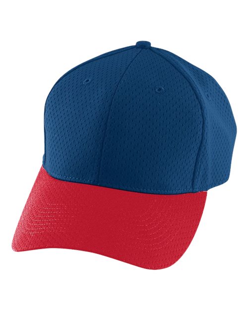 Augusta Sportswear Youth Athletic Mesh Cap - Navy/ Red