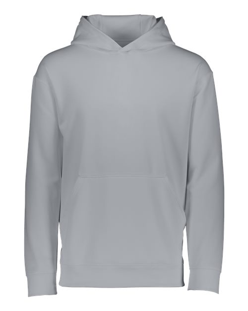 Augusta Sportswear Youth Wicking Fleece Hooded Sweatshirt - Athletic Grey